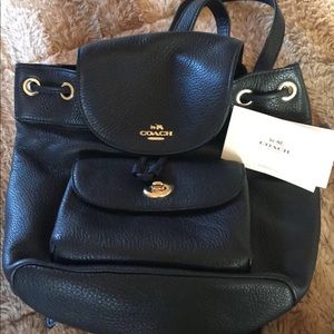 Authentic: Coach Small coach backpack. Dark Navy